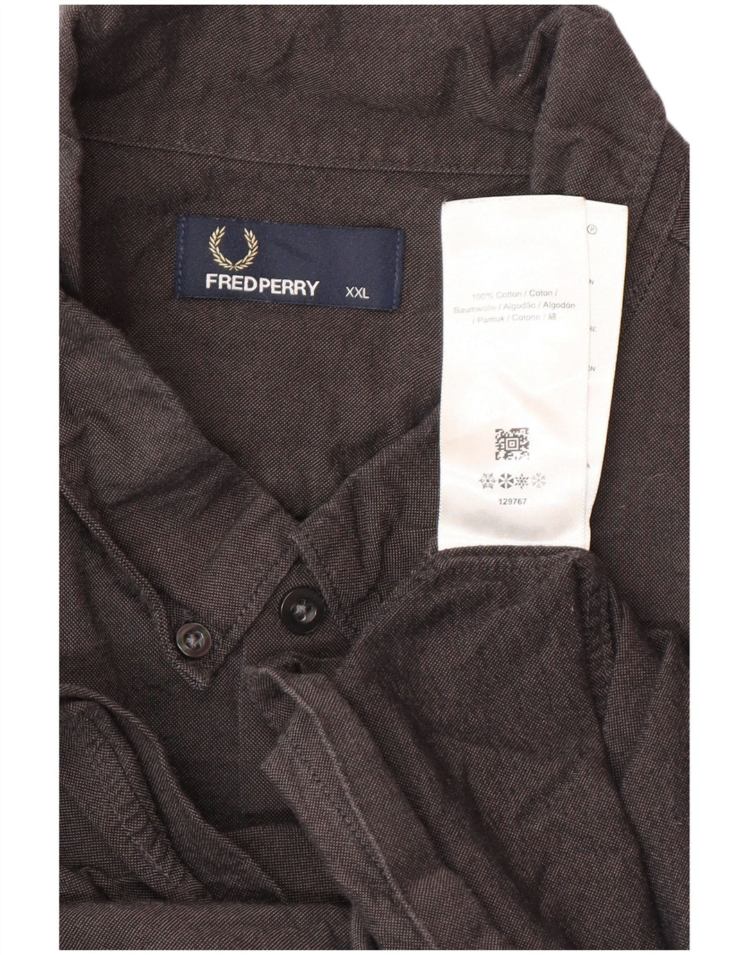 Fred Perry Mens Shirt 2XL Grey Cotton
