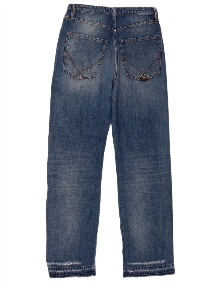Roy Rogers Womens Distressed High Waist Jeans W27 L29 Blue Cotton