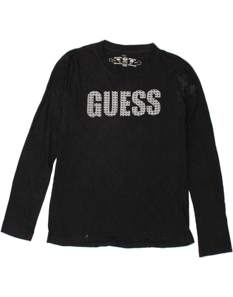 GUESS Womens Graphic Top Long Sleeve UK 16 Large Black Cotton | Vintage Guess | Thrift | Second-Hand Guess | Used Clothing | Messina Hembry 