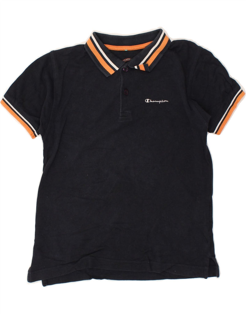 CHAMPION Boys Polo Shirt 5-6 Years XS  Navy Blue Cotton | Vintage Champion | Thrift | Second-Hand Champion | Used Clothing | Messina Hembry 