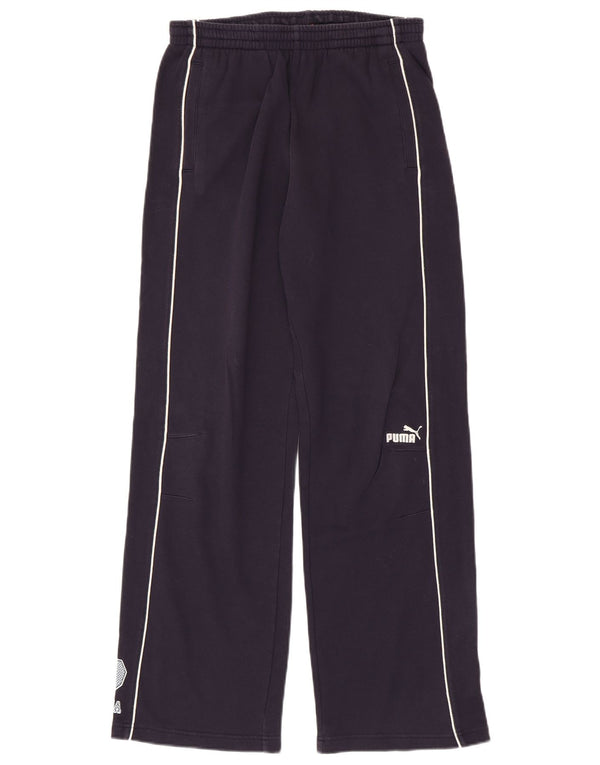 PUMA Girls Graphic Tracksuit Trousers 15-16 Years Navy Blue Cotton