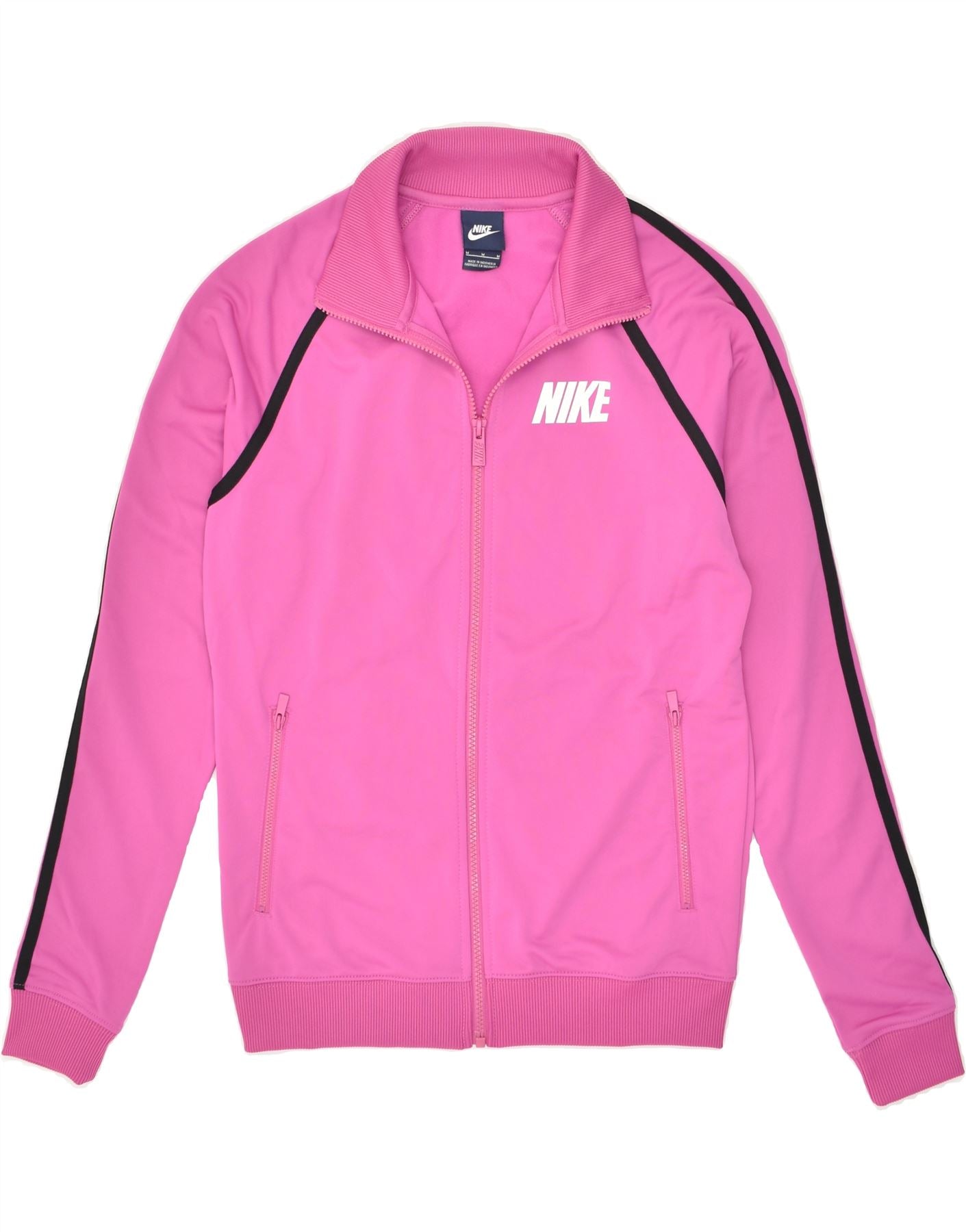 NIKE Womens Tracksuit Top Jacket UK 14 Medium Pink Polyester