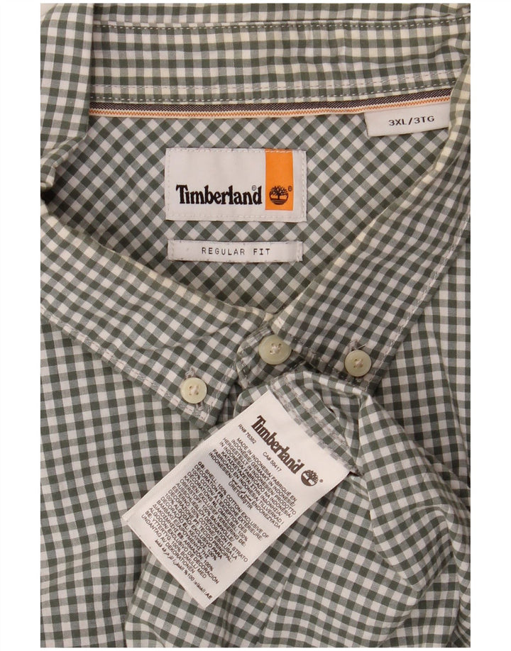 TIMBERLAND Mens Regular Fit Shirt 3XL Green Gingham Cotton