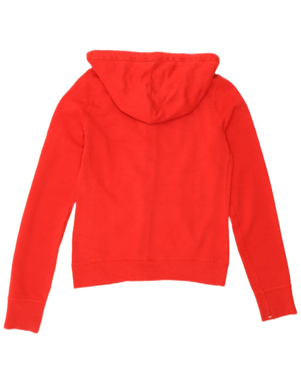 Abercrombie & Fitch Womens Graphic Zip Hoodie Sweater UK 12 Medium Red