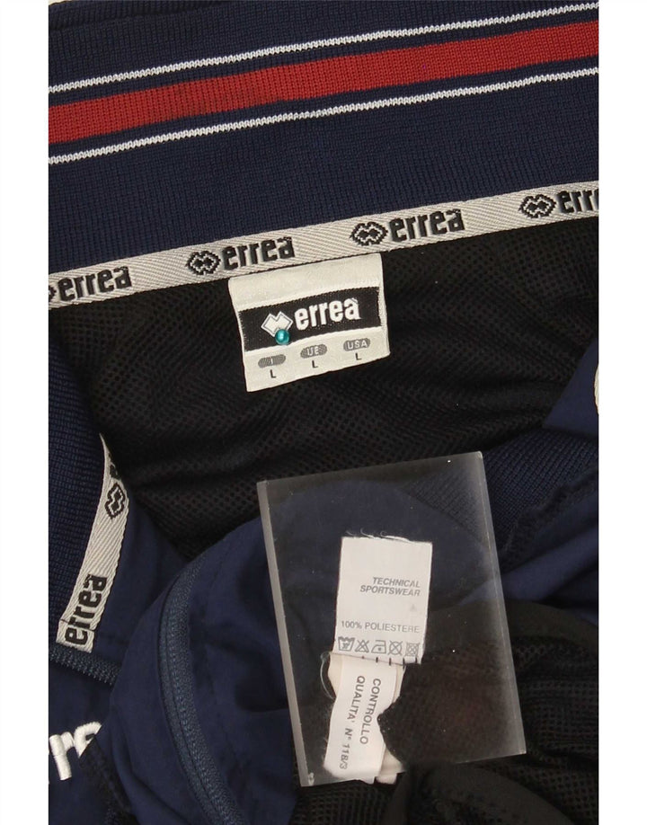 Errea Mens Tracksuit Top Jacket Large Navy Blue Colourblock Polyester