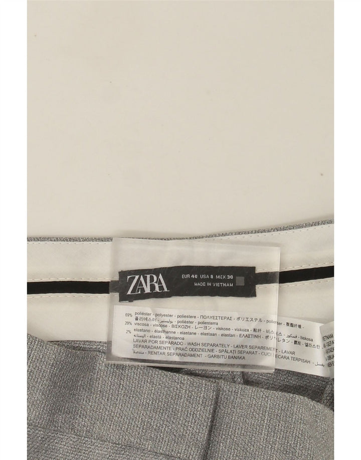 ZARA Womens Straight Suit Trousers EU 40 Medium W30 L26 Grey Polyester