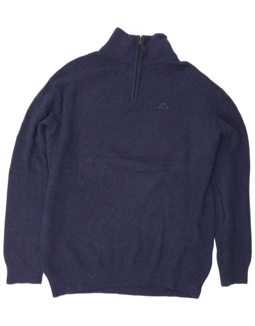 Kappa Mens Zip Neck Jumper Sweater 2XL Navy Blue Virgin Wool