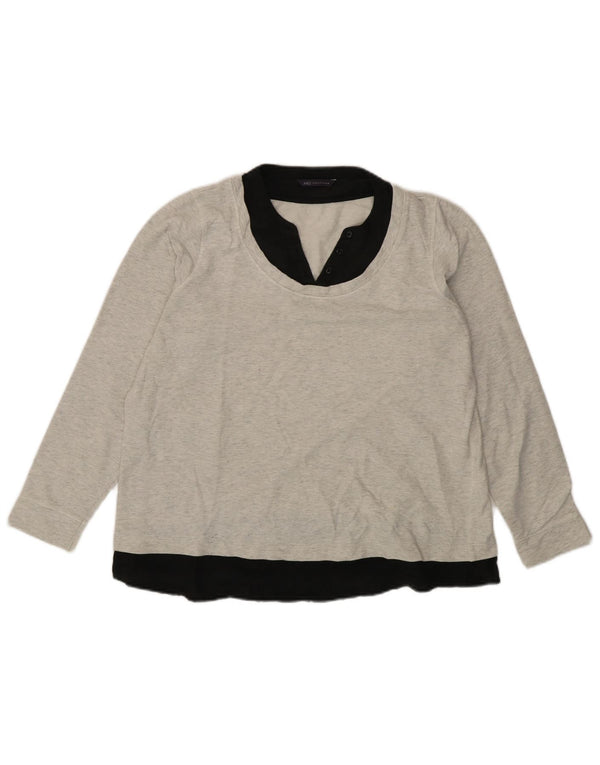Marks & Spencer Womens Sweatshirt Jumper UK 16 Large Grey Colourblock