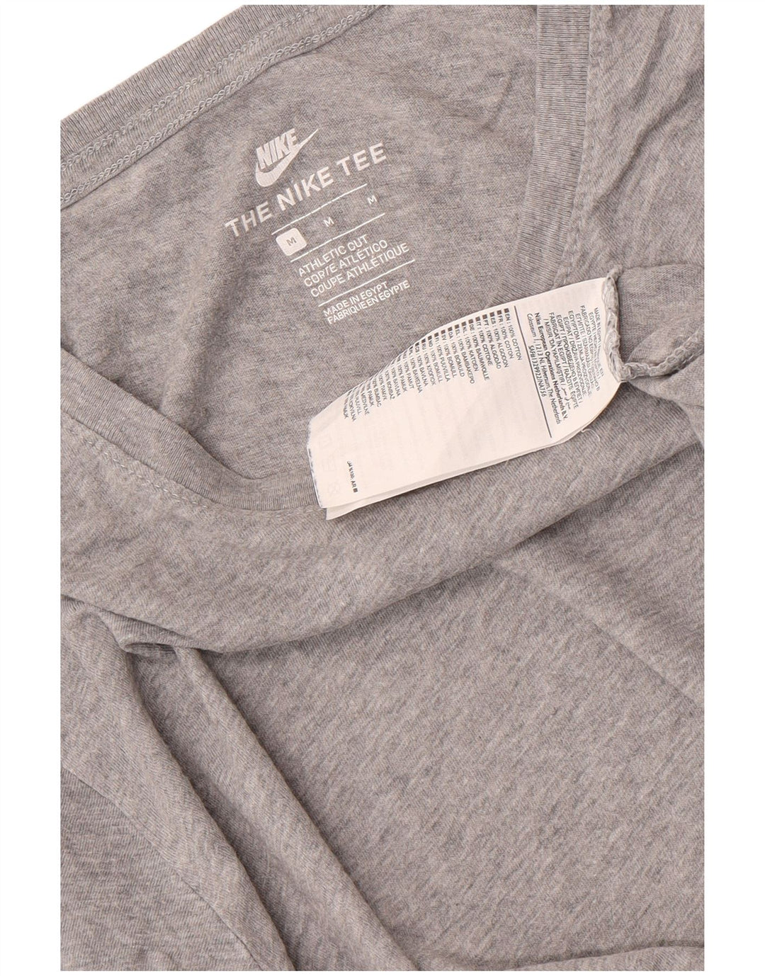 Nike Mens Athletic Cut T-Shirt Top Medium Grey Flecked Cotton