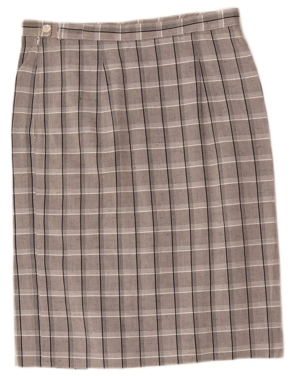 Vintage Womens Straight Skirt W30 Medium  Grey Check