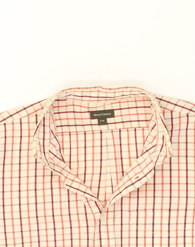 HENRY COTTONS Mens Shirt Size 38 Medium Beige Check Cotton | Vintage Henry Cottons | Thrift | Second-Hand Henry Cottons | Used Clothing | Messina Hembry 