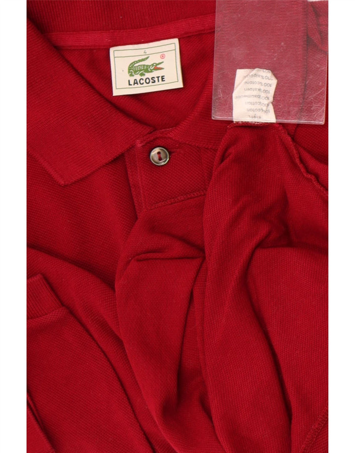 Lacoste Mens Polo Shirt Size 4 Medium Red Cotton