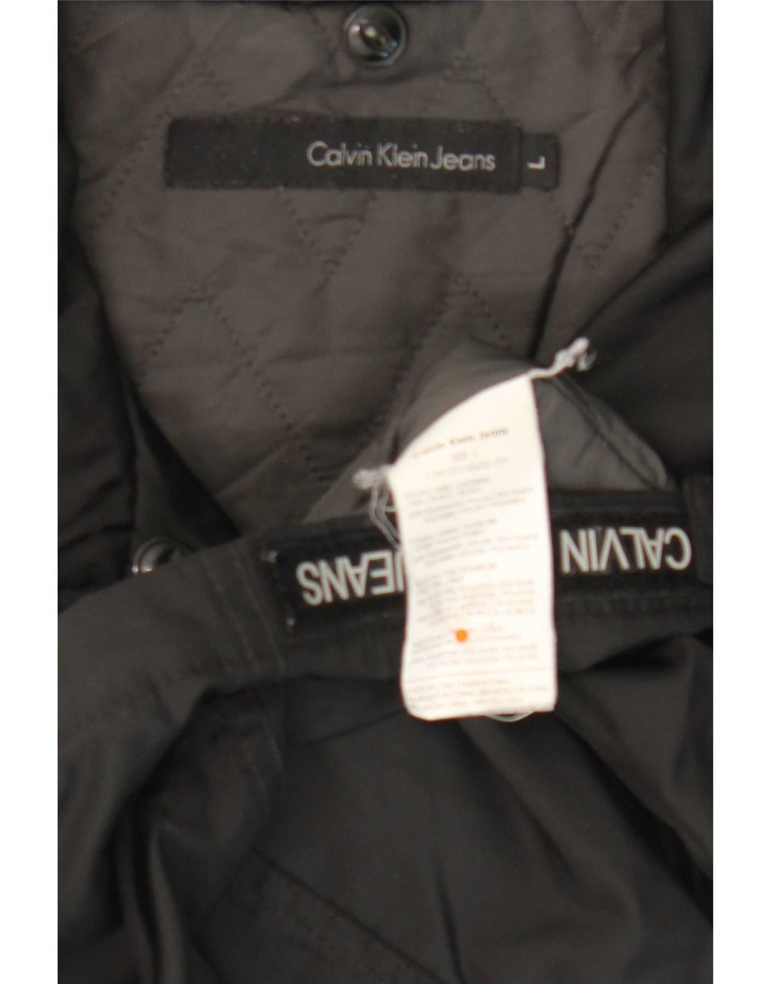 Calvin Klein Jeans Mens Utility Jacket UK 40 Large Black Polyamide