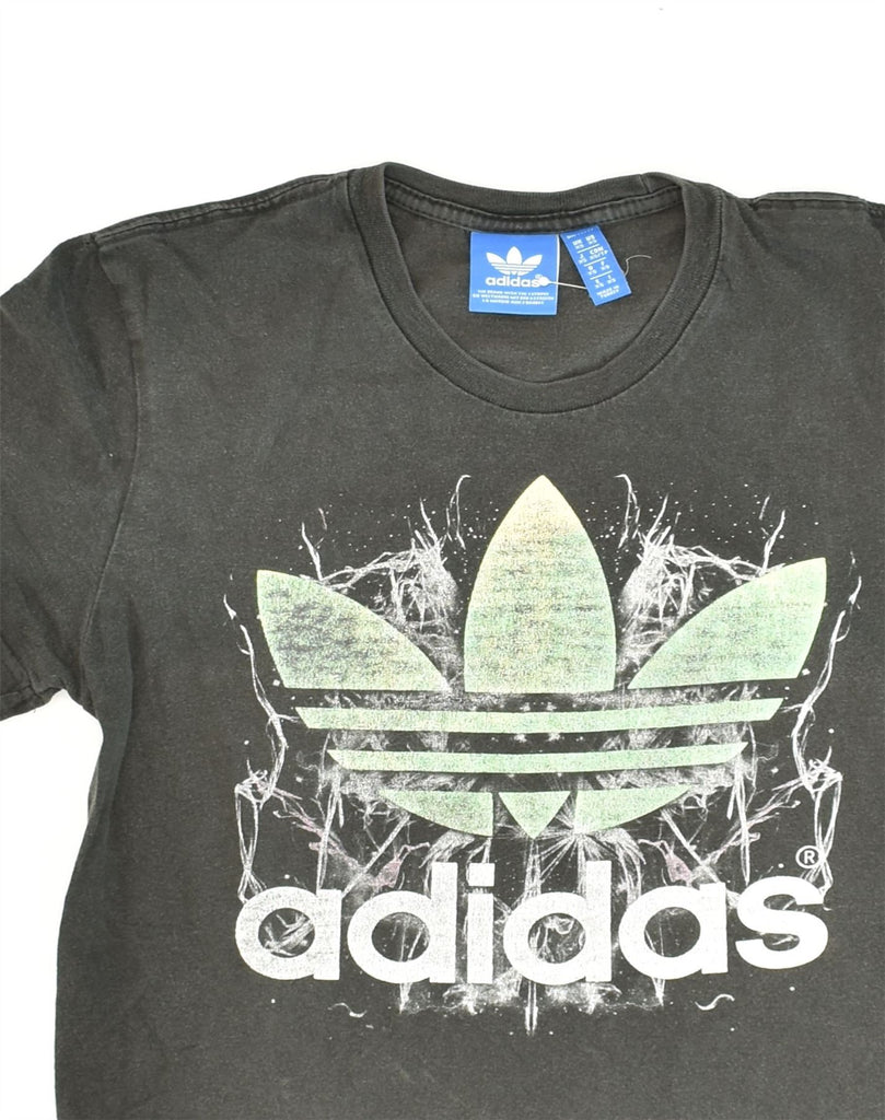 ADIDAS Womens Graphic T-Shirt Top XS Grey Cotton | Vintage Adidas | Thrift | Second-Hand Adidas | Used Clothing | Messina Hembry 