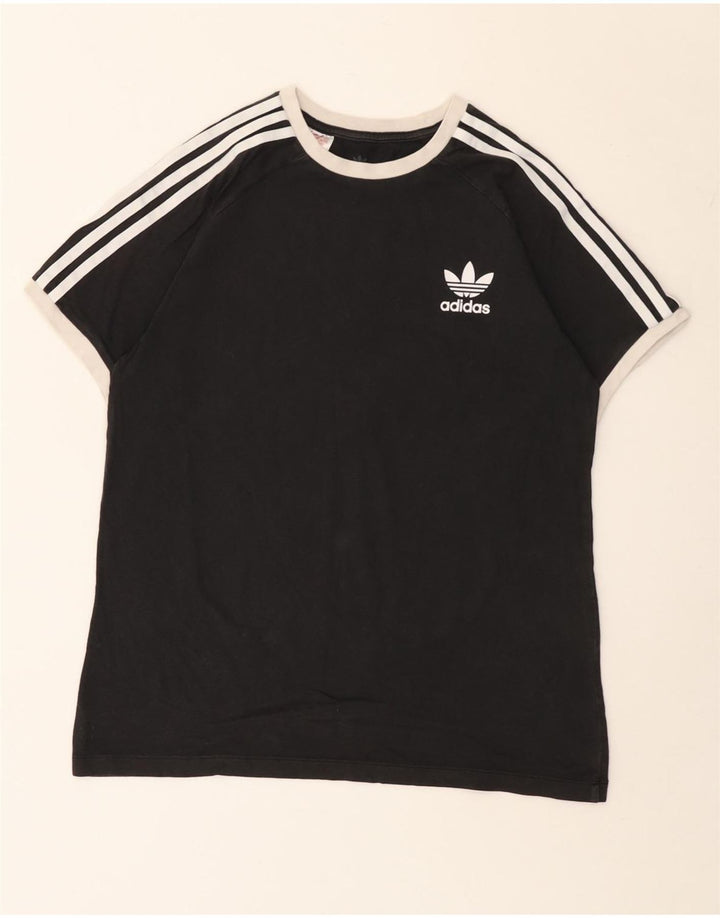 Adidas Boys T-Shirt Top 13-14 Years Black Cotton