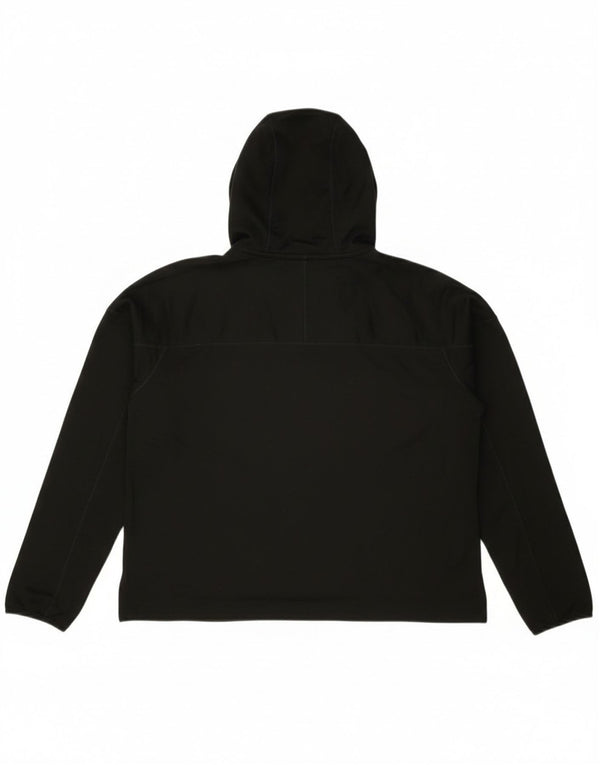 Nike Womens Running Crop Graphic Hoodie Jumper UK 14 Medium Black Polyester