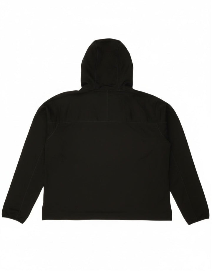 Nike Womens Running Crop Graphic Hoodie Jumper UK 14 Medium Black Polyester