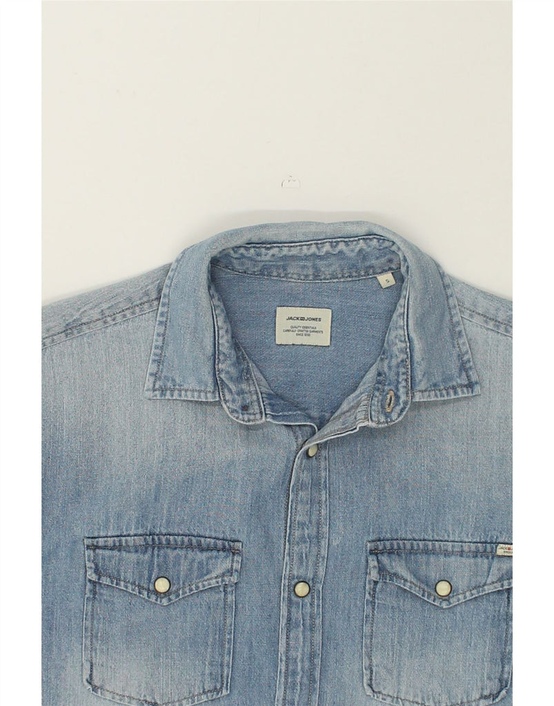 JACK & JONES Mens Denim Shirt Small Blue Cotton | Vintage Jack & Jones | Thrift | Second-Hand Jack & Jones | Used Clothing | Messina Hembry 