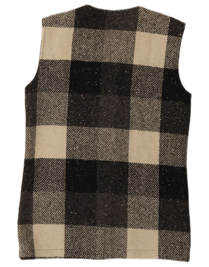 Vintage Womens Gilet IT 44 Medium Black Check Wool