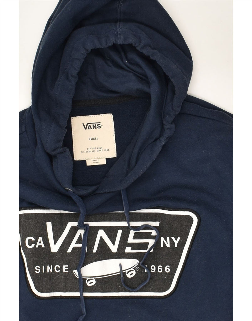 VANS Mens Graphic Hoodie Jumper Small Navy Blue Cotton | Vintage Vans | Thrift | Second-Hand Vans | Used Clothing | Messina Hembry 