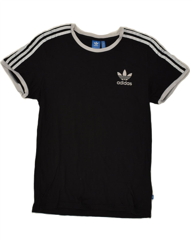 ADIDAS Womens T-Shirt Top UK 10 Small Black Cotton | Vintage Adidas | Thrift | Second-Hand Adidas | Used Clothing | Messina Hembry 