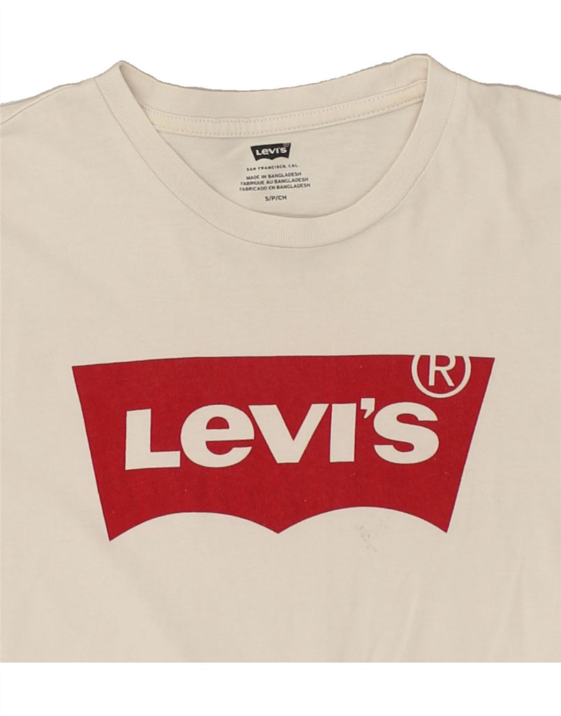 LEVI'S Mens Graphic T-Shirt Top Small Off White Cotton | Vintage Levi's | Thrift | Second-Hand Levi's | Used Clothing | Messina Hembry 