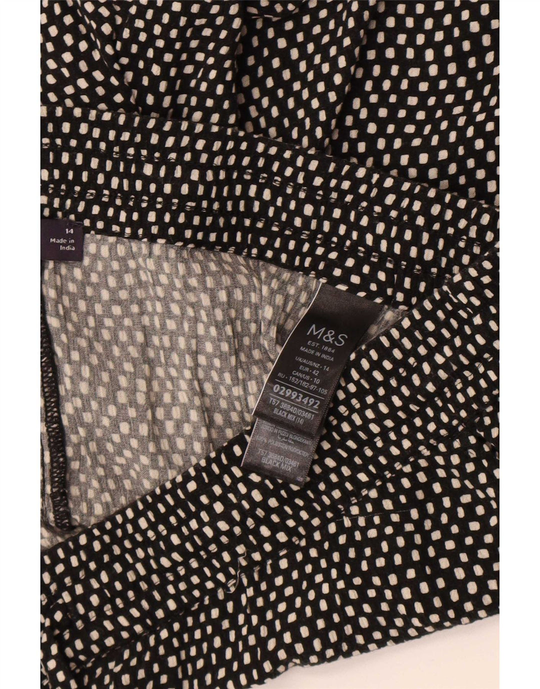 Marks & Spencer Womens Chino Shorts UK 14 Large W34 Black Spotted