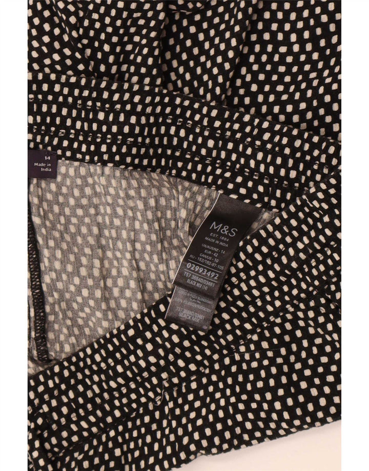 Marks & Spencer Womens Chino Shorts UK 14 Large W34 Black Spotted