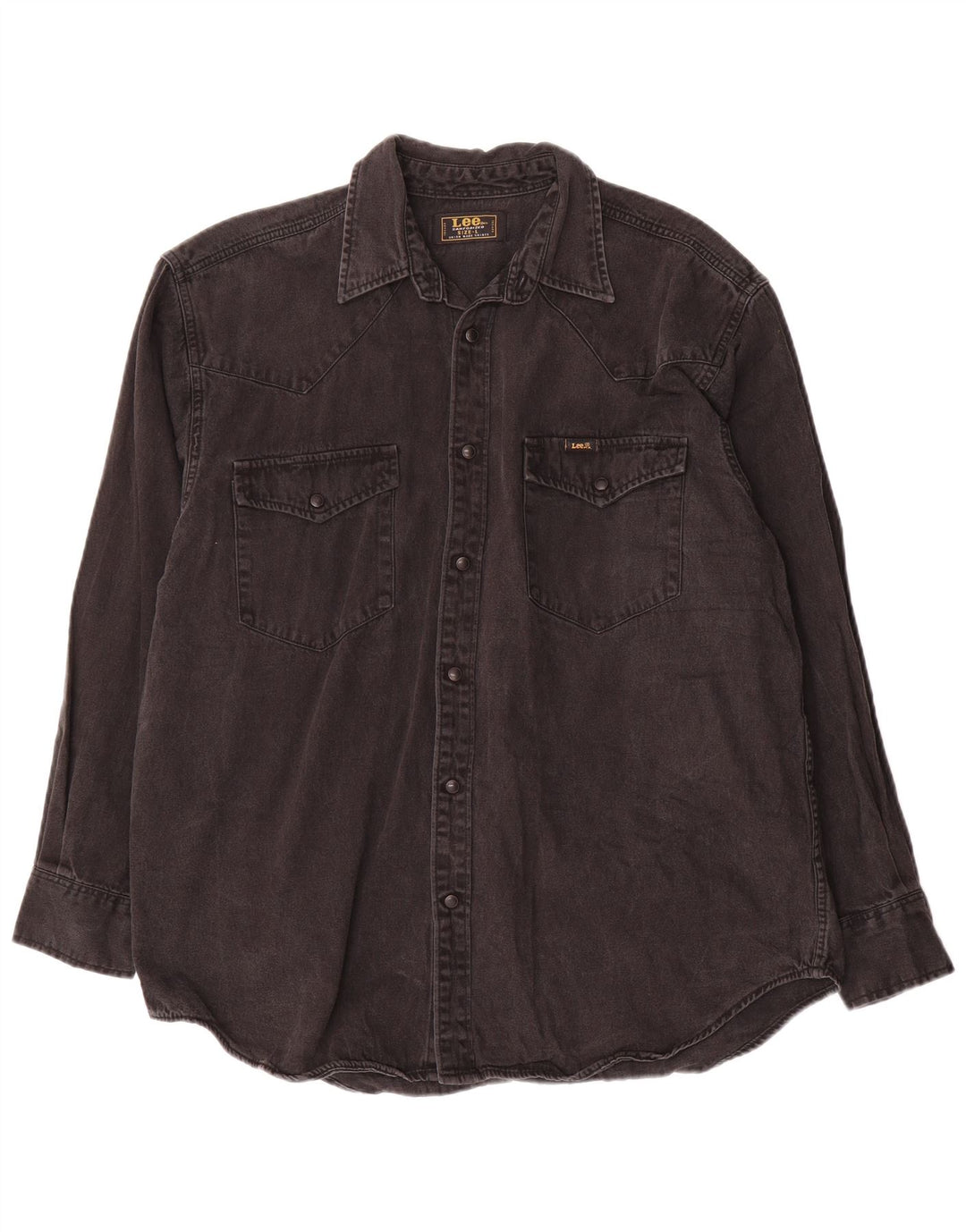 Lee Mens Denim Shirt Large Black Cotton
