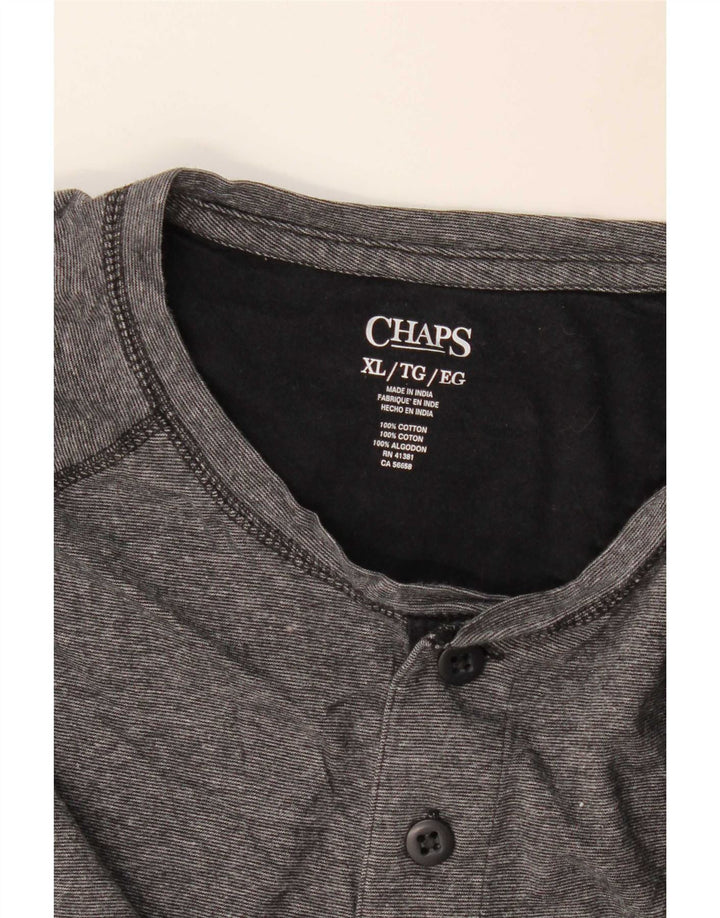Chaps Mens Top Long Sleeve XL Grey Cotton