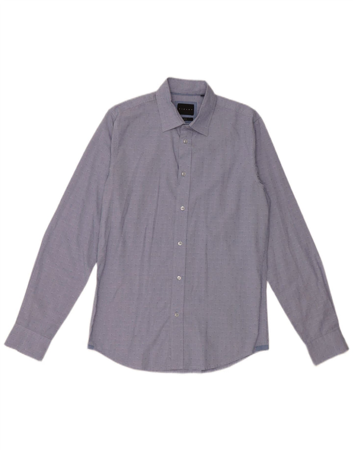 SISLEY Mens Slim Fit Shirt Size 39 15 1/2 Medium Blue Spotted