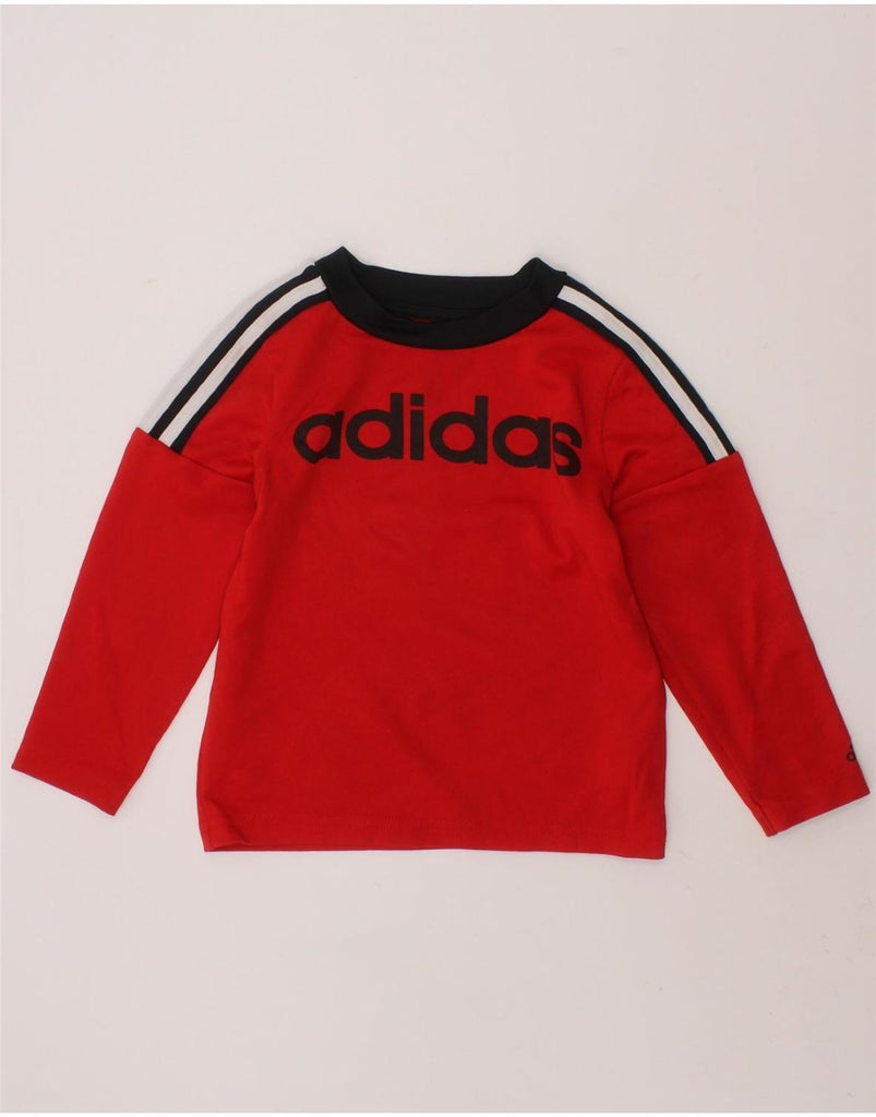 ADIDAS Baby Boys Graphic Top Long Sleeve 12-18 Months Red Polyester Vintage Adidas and Second-Hand Adidas from Messina Hembry 