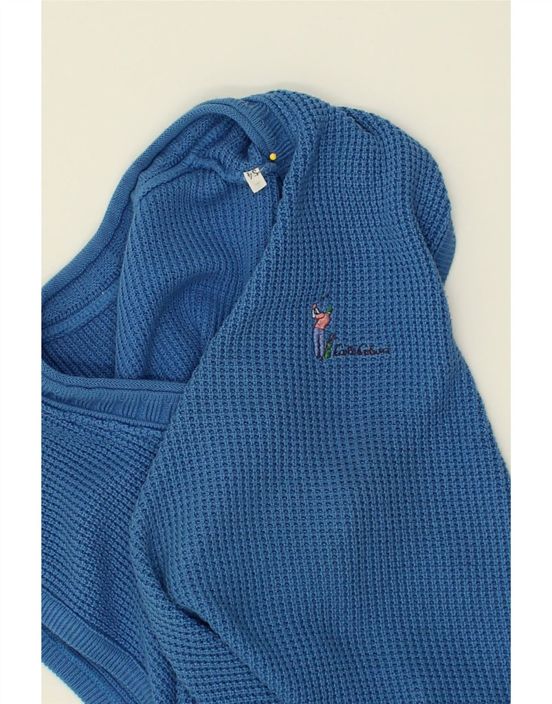 CARLO COLUCCI Mens Vest Tank Top IT 54 XL Blue Cotton | Vintage Carlo Colucci | Thrift | Second-Hand Carlo Colucci | Used Clothing | Messina Hembry 