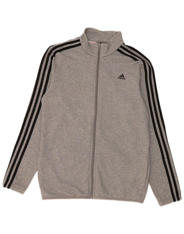 Adidas Boys Tracksuit Top Jacket 15-16 Years Grey Cotton