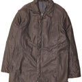 VINTAGE Mens Leather Coat UK 42 XL Grey