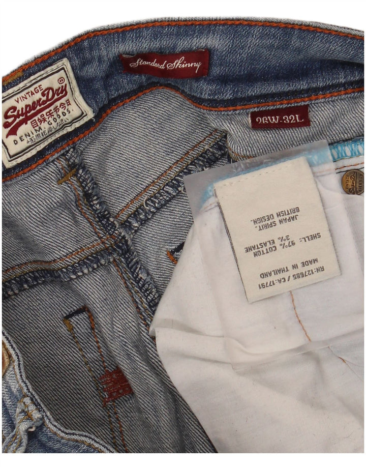 Superdry Womens Standard Distressed Skinny Jeans W26 L32 Blue Cotton
