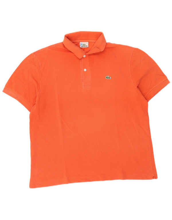 Lacoste Mens Polo Shirt Size 6 XL Orange Cotton