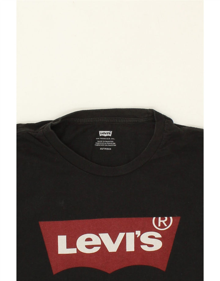 LEVI'S Mens Graphic T-Shirt Top XS Black Cotton Vintage Levi's and Second-Hand Levi's from Messina Hembry 