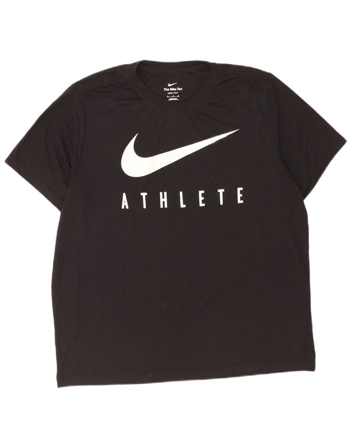 Nike Mens Dri Fit Graphic T-Shirt Top XL Black Polyester