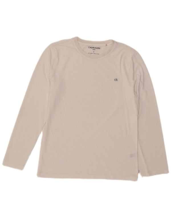 Calvin Klein Mens Top Long Sleeve Medium White Polyester