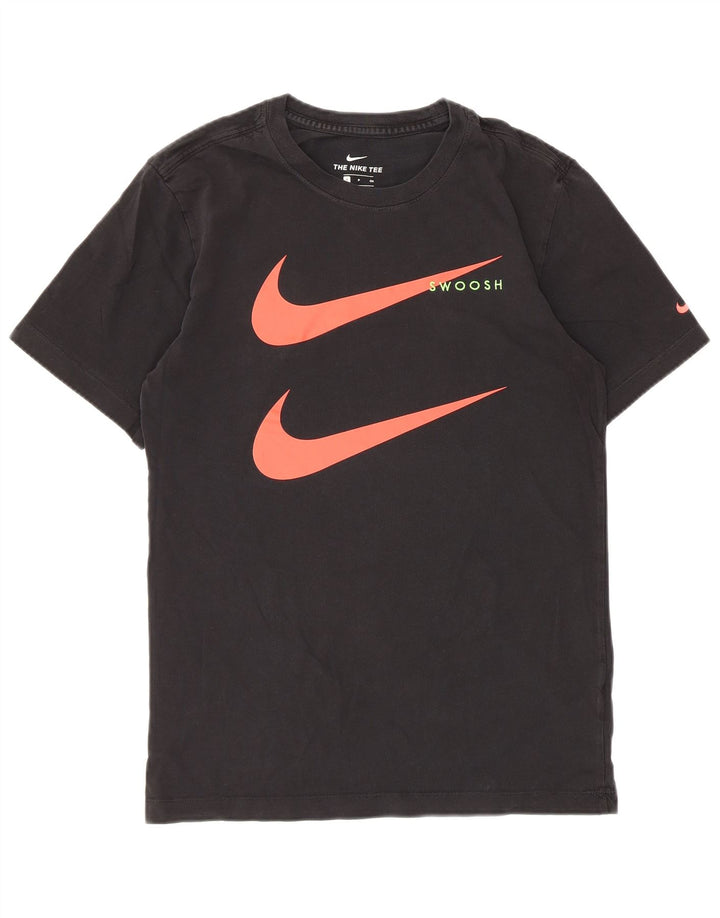 Nike Mens Swoosh Graphic T-Shirt Top Small Black Cotton