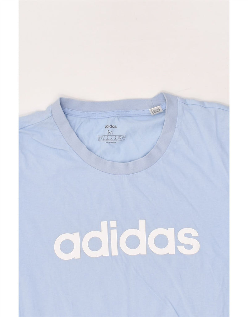 ADIDAS Womens Graphic T-Shirt Top UK 12/14 Medium Blue | Vintage Adidas | Thrift | Second-Hand Adidas | Used Clothing | Messina Hembry 