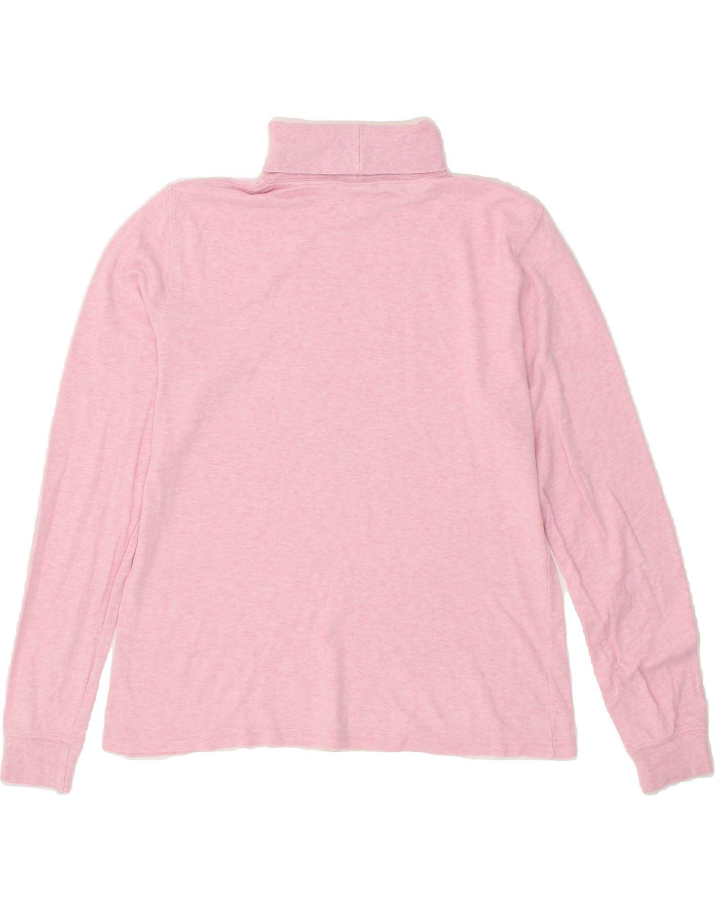 L.L.BEAN Womens Top Long Sleeve UK 16 Large Pink Cotton