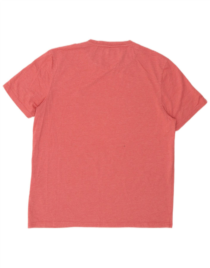 LYLE & SCOTT Mens T-Shirt Top Large Red Polyester