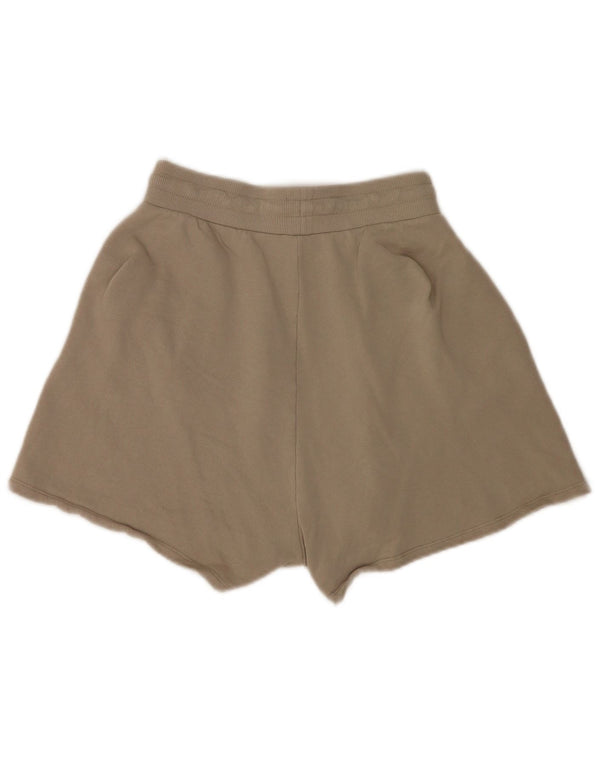 Zara Womens Chicago Relaxed Fit Sport Shorts UK 14 Medium Beige Cotton