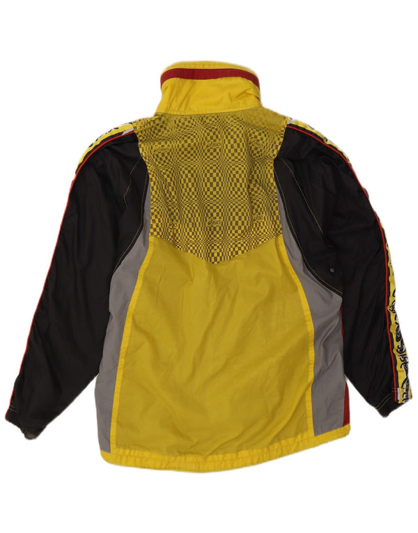 Asics Mens Graphic Rain Jacket UK 38 Medium Yellow Colourblock