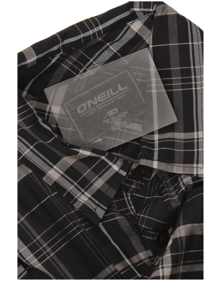 O'Neill Mens Short Sleeve Shirt Medium Black Check Cotton