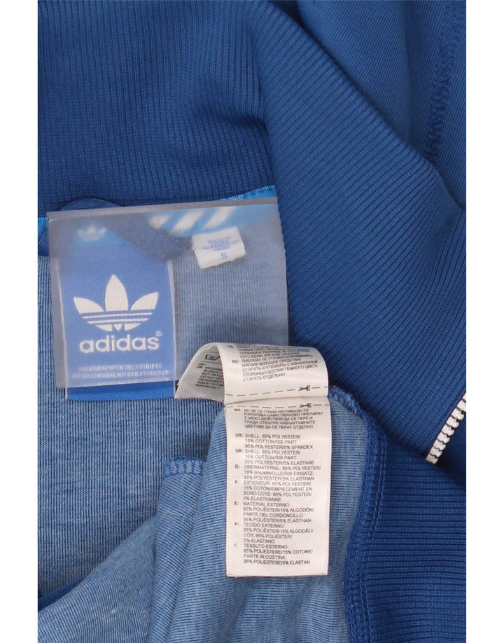 Adidas Mens Zip Hoodie Sweater Small Blue Polyester