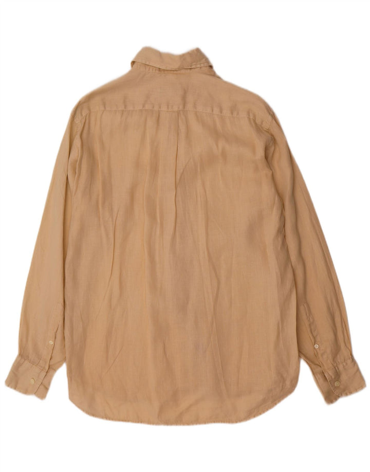 Brooksfield Mens Shirt Size 40 Medium Beige Linen