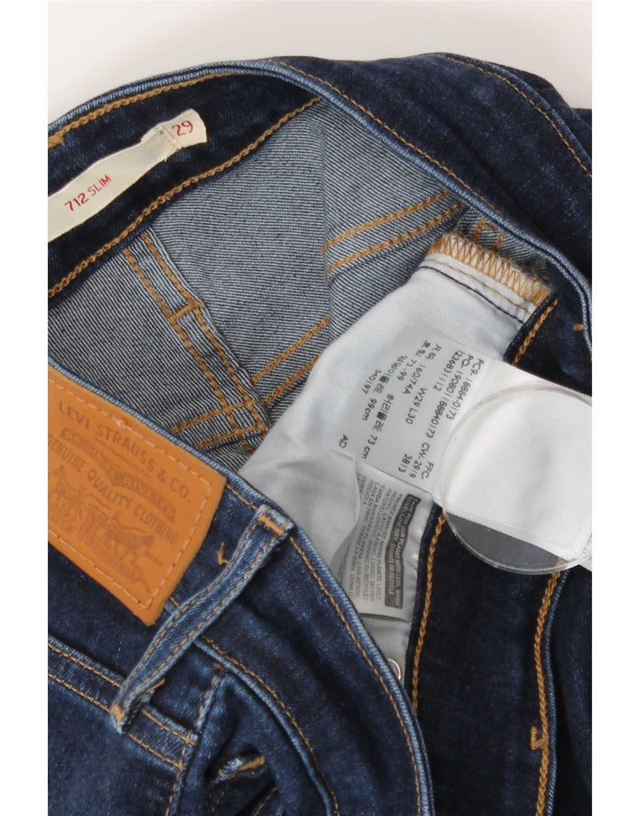 Levi's Womens 712 Slim Jeans W29 L30 Navy Blue Cotton